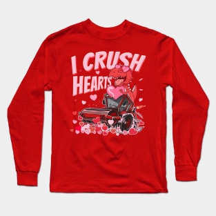 I'm Ready To Crush Hearts Monster Truck T-Rex Valentines Long Sleeve T-Shirt